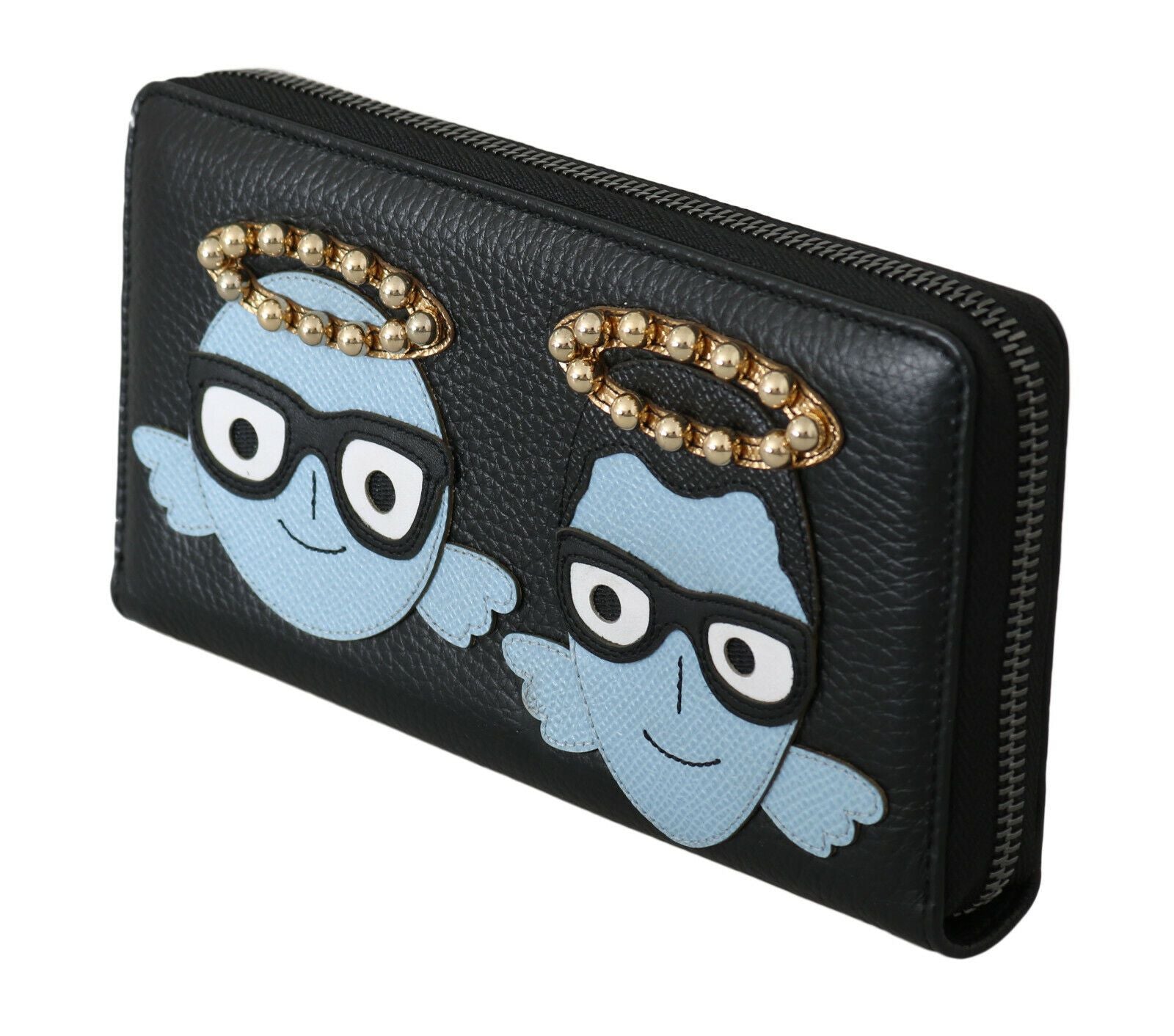 Portefeuille Dolce & Gabbana Zipper noir et bleu