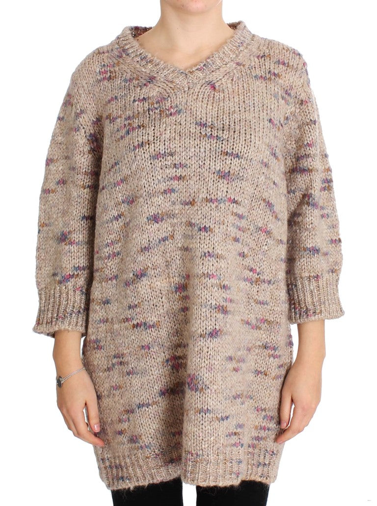 Pull PINK MEMORIES oversize beige