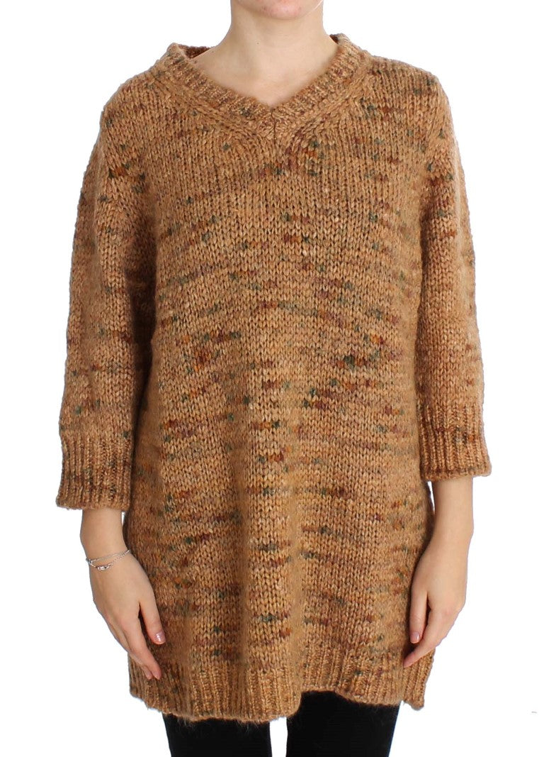 Pull PINK MEMORIES oversize marron