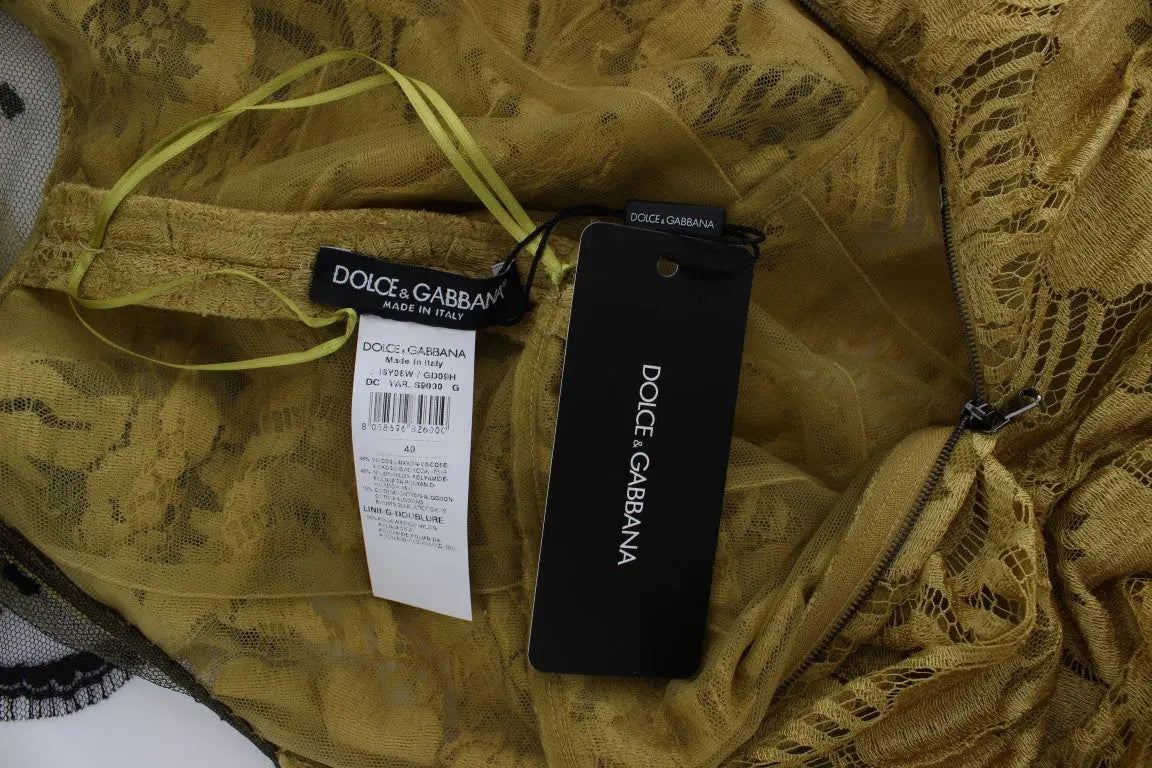 Robe Dolce & Gabbana ricamo jaune et noire Dolce & Gabbana