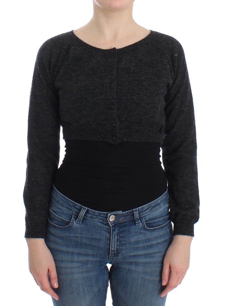 Cardigan Ermanno Scervino cropped gris foncé