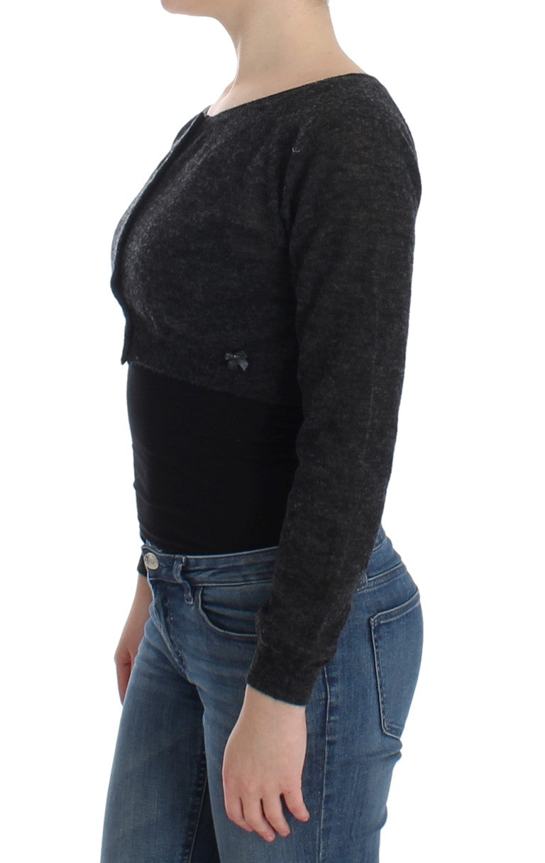 Cardigan Ermanno Scervino cropped gris foncé