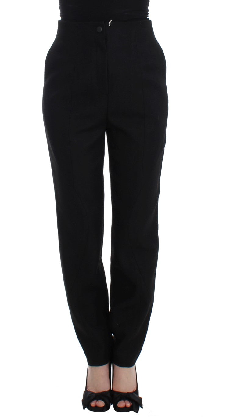 Pantalons KAALE SUKTAE taille haute noirs