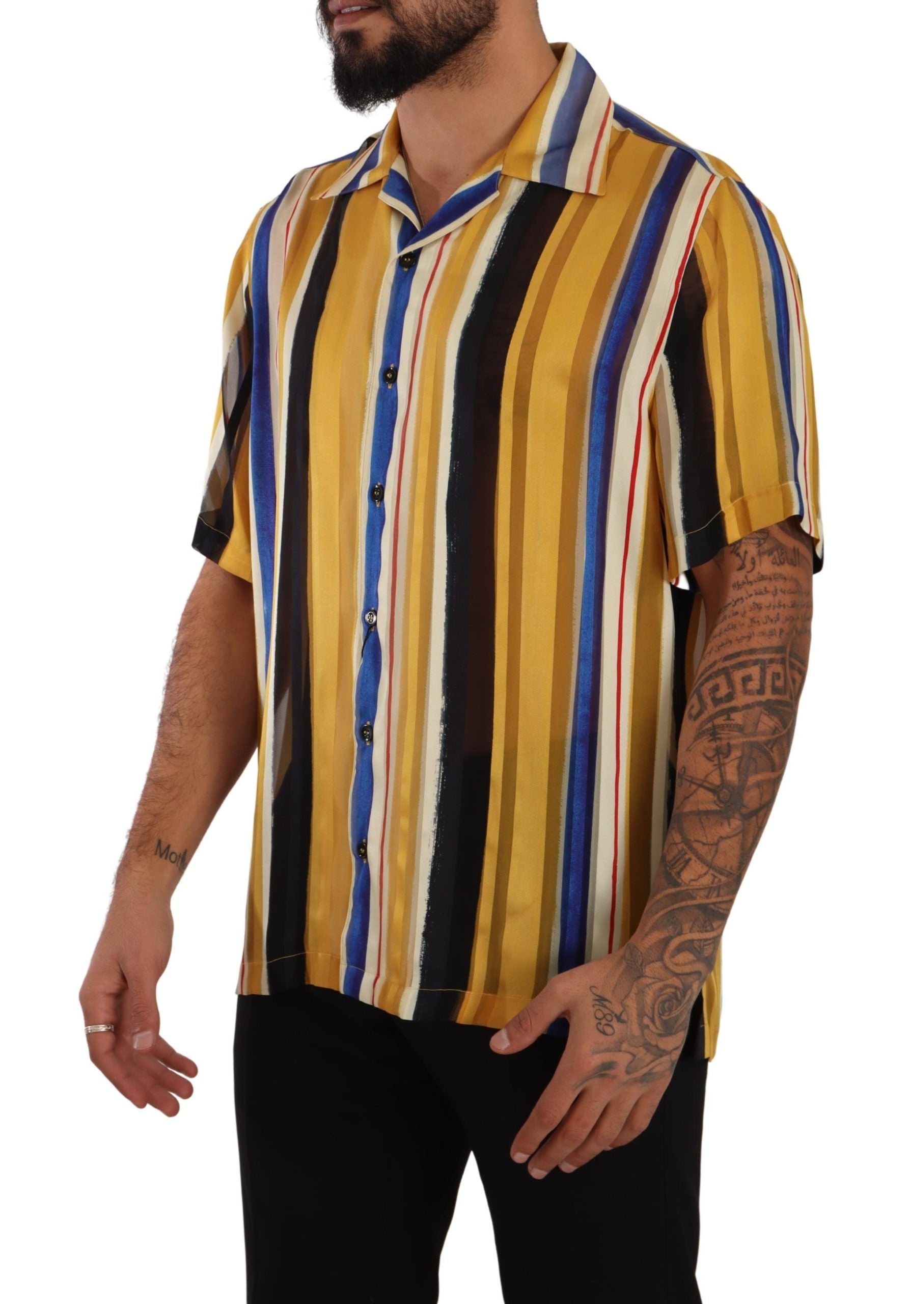 Chemise Dolce & Gabbana courte jaune multicolore