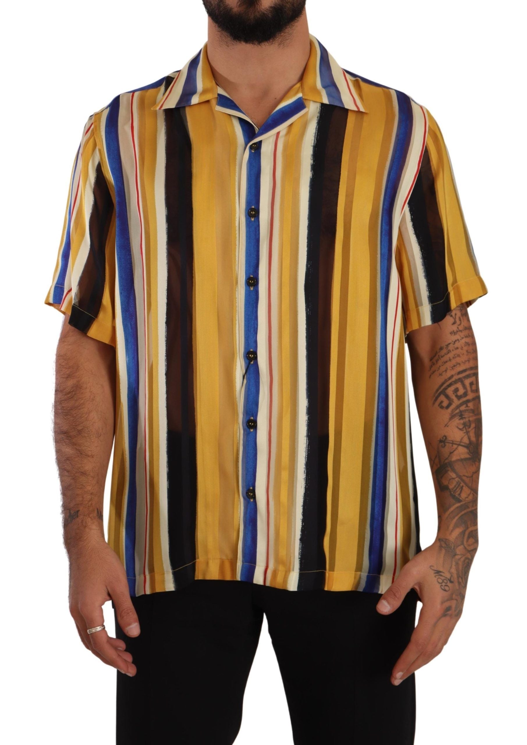 Chemise Dolce & Gabbana courte jaune multicolore