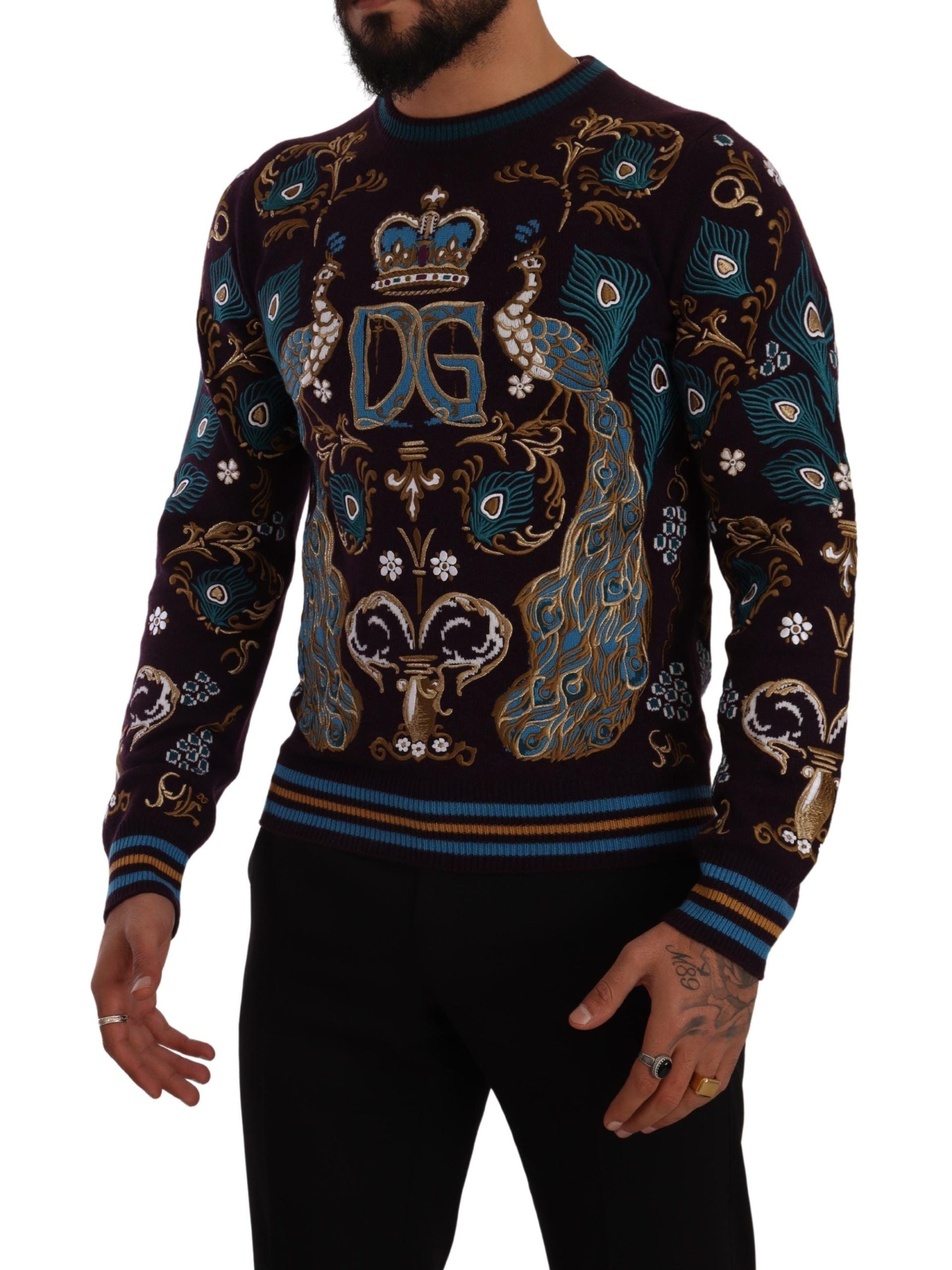 Pull Dolce & Gabbana avec broderies bordeaux