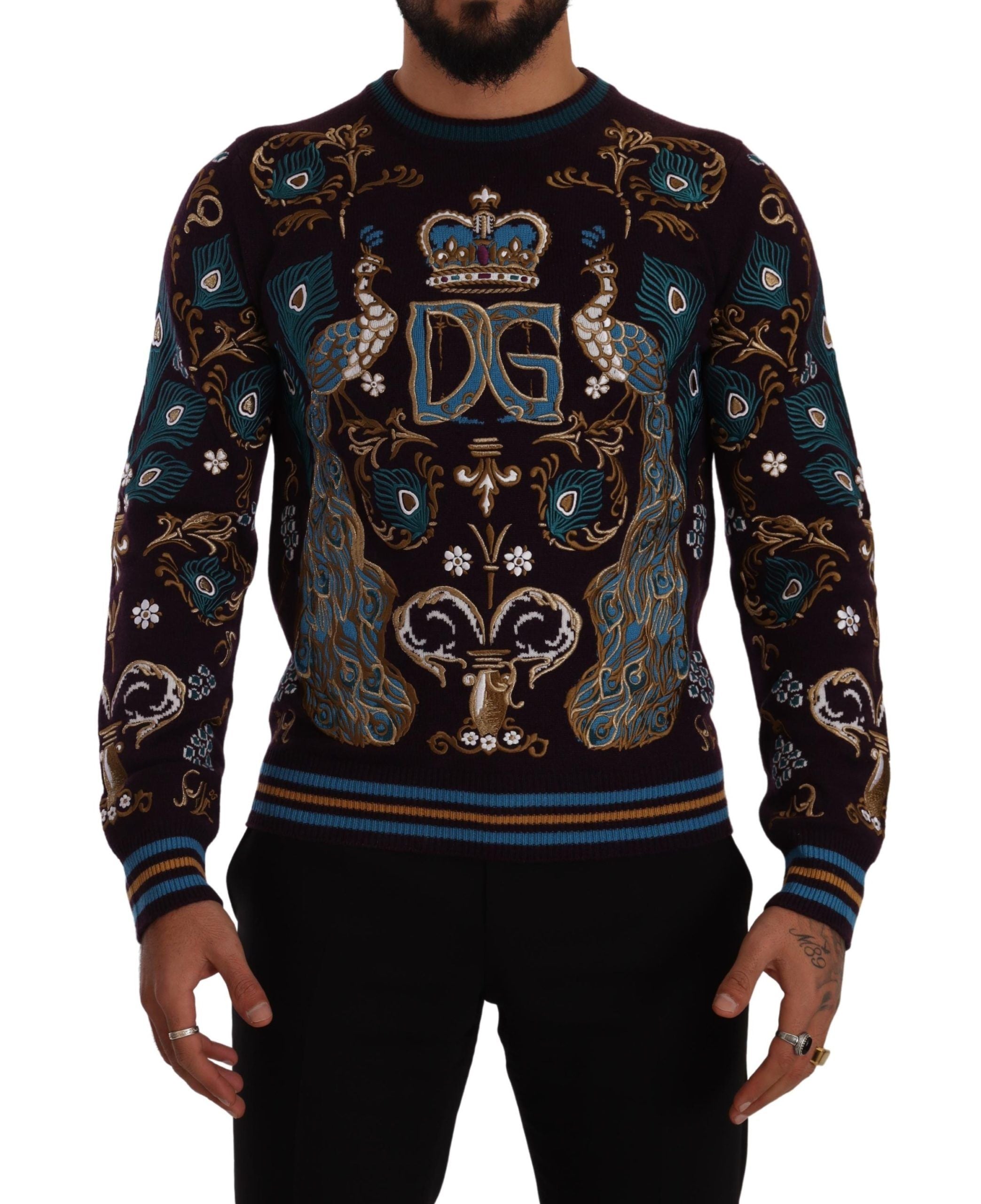 Pull Dolce & Gabbana avec broderies bordeaux
