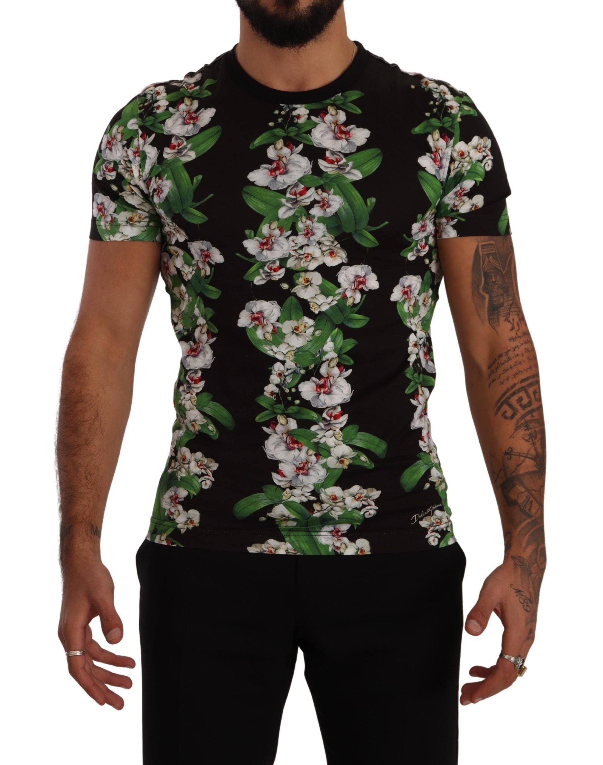 T-shirt Dolce & Gabbana noir fleuri