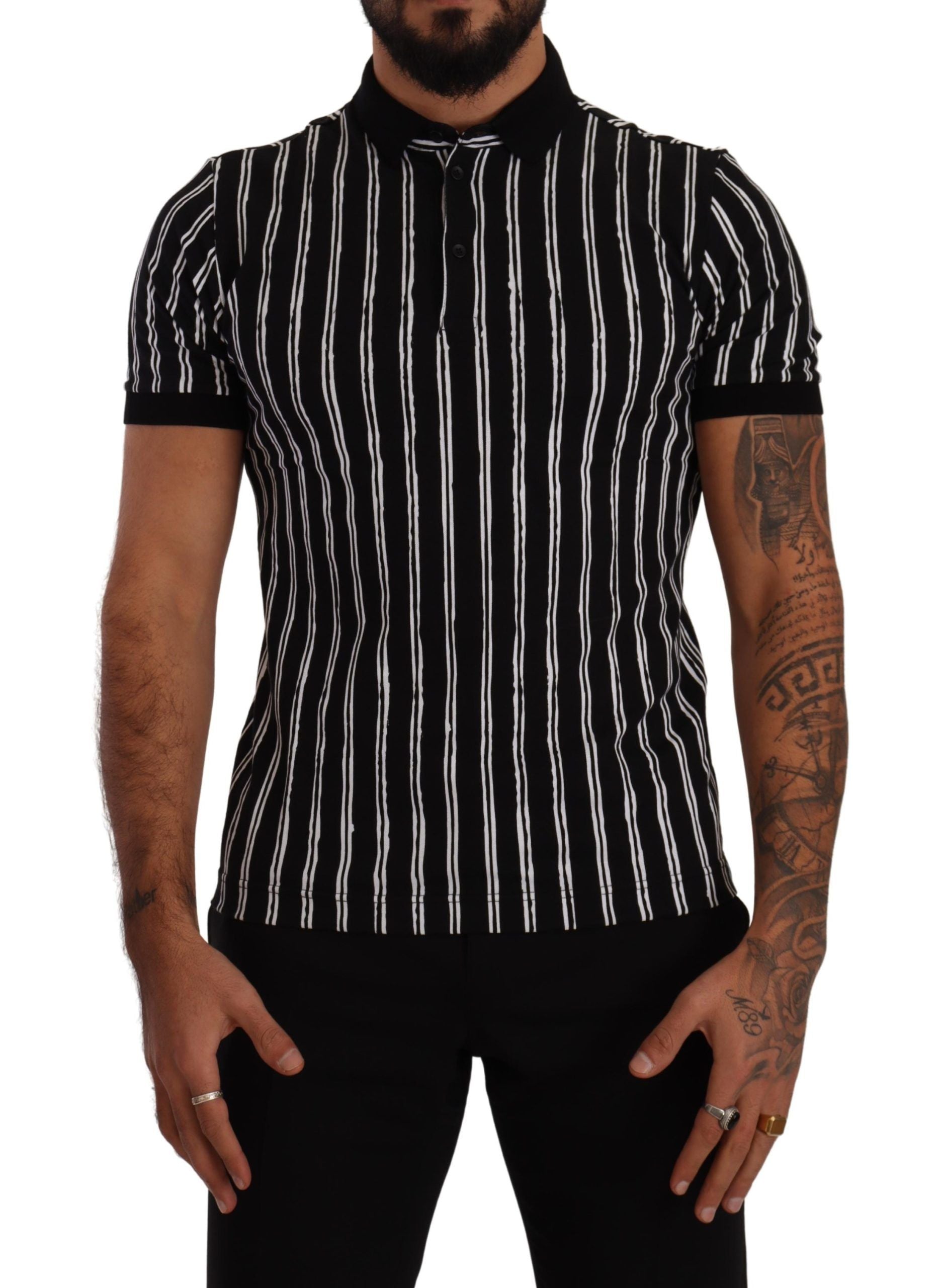 Polo Dolce & Gabbana rayé noir et blanc