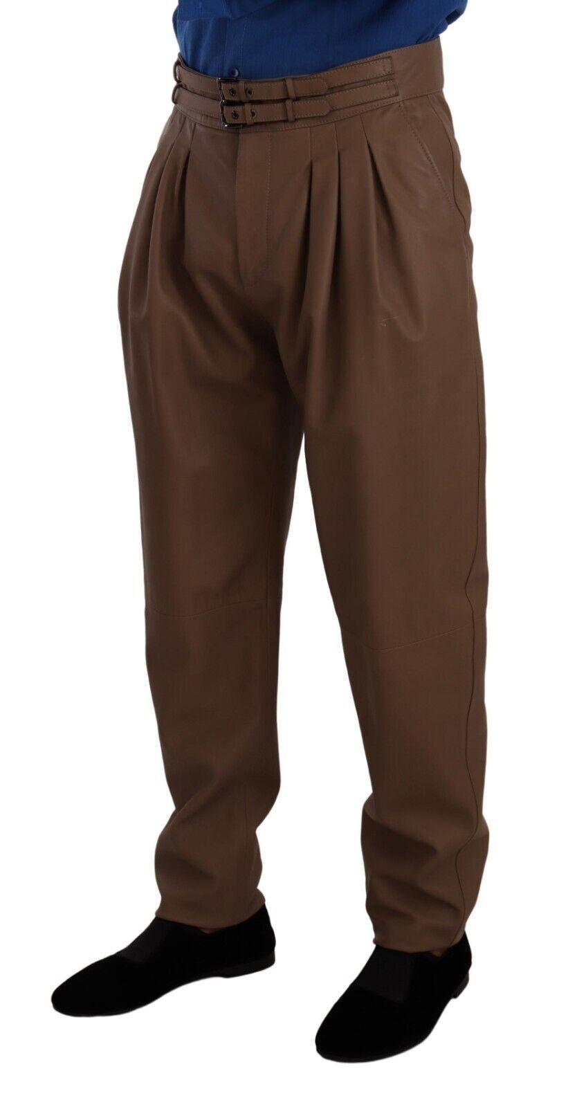 Pantalons Dolce & Gabbana en cuir marron