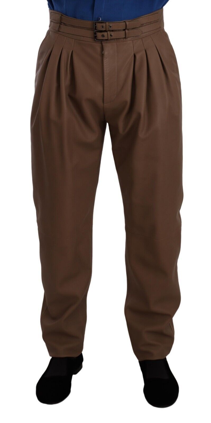 Pantalons Dolce & Gabbana en cuir marron