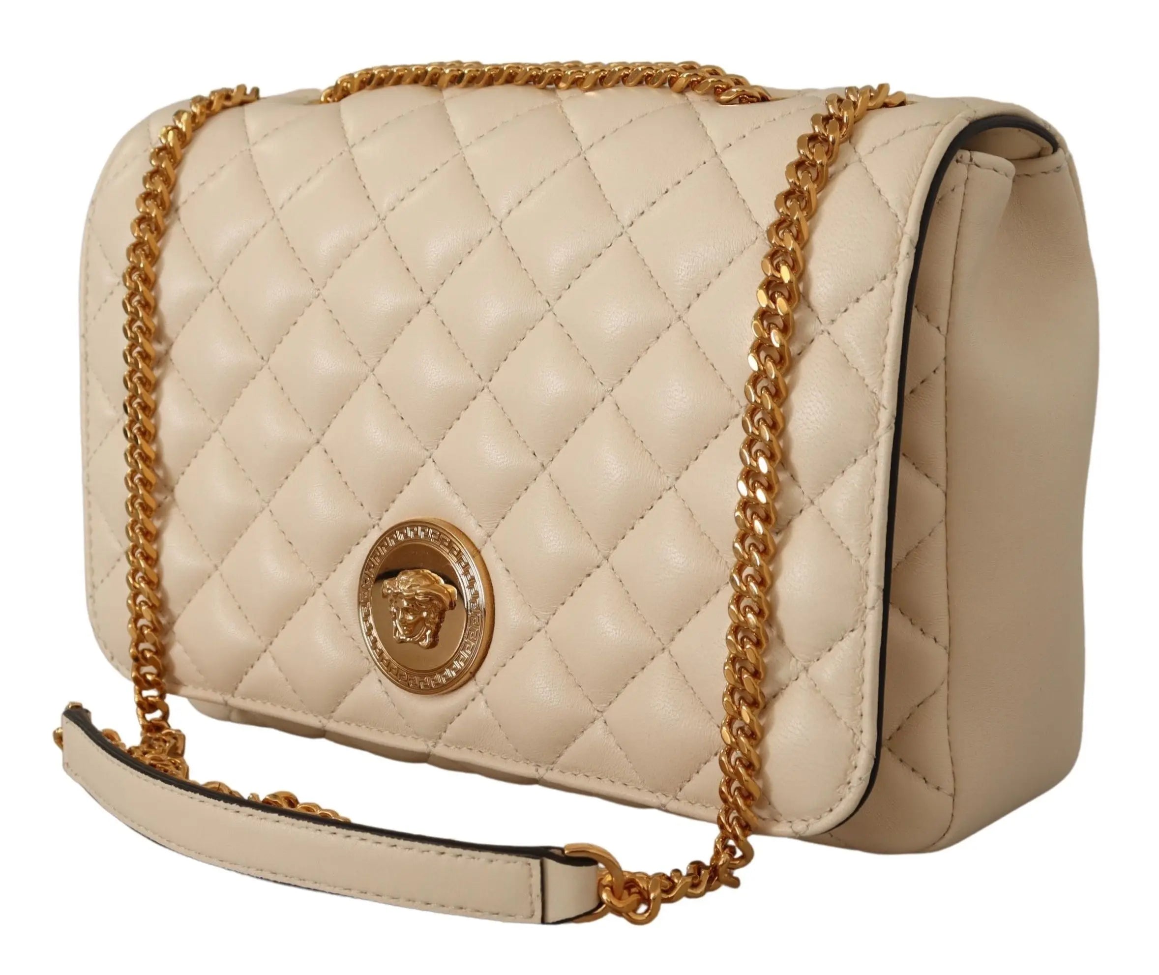 Sac porté épaule Versace doré blanc Versace