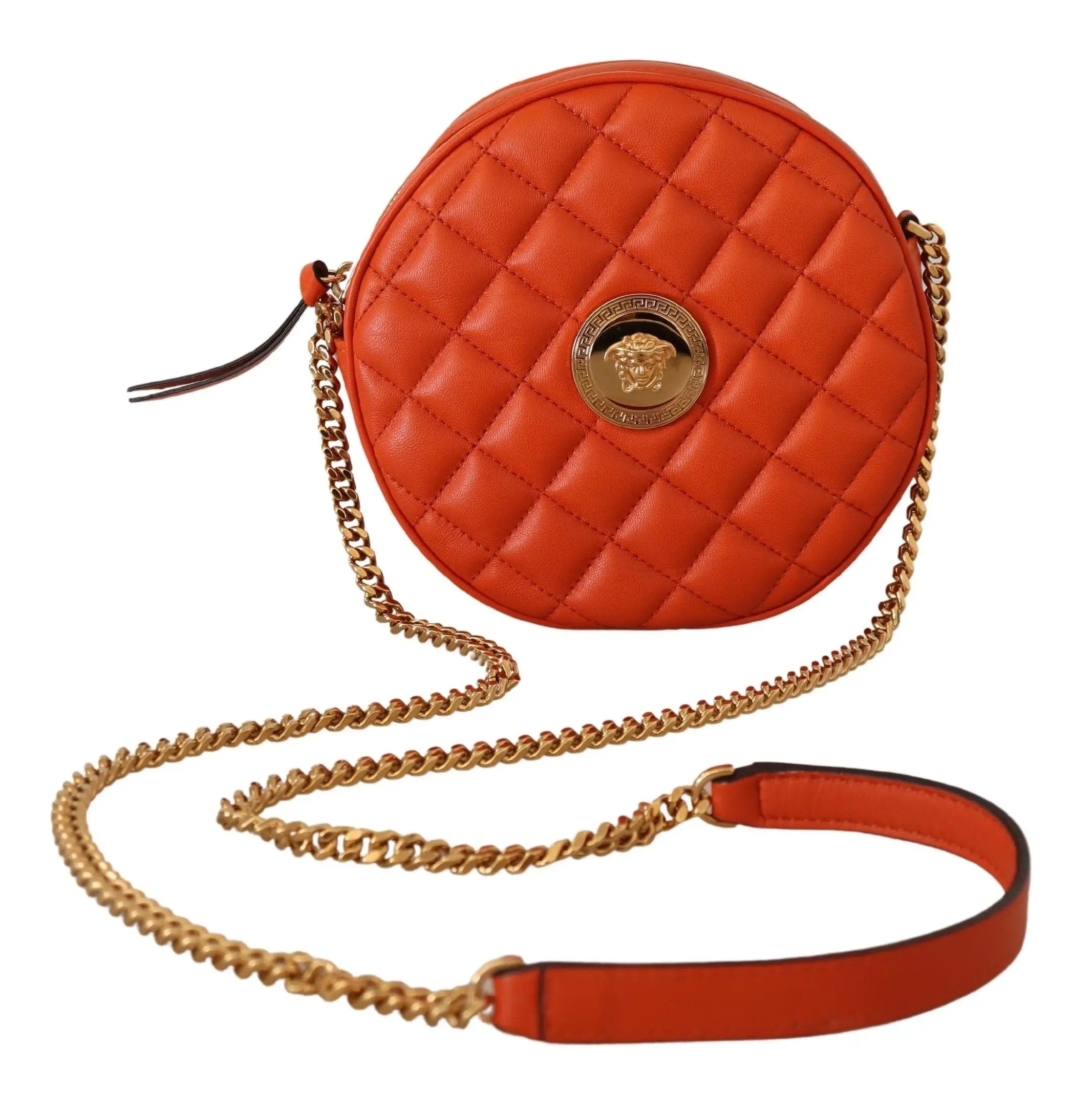 Sac Versace rond en cuir nappa rouge Versace