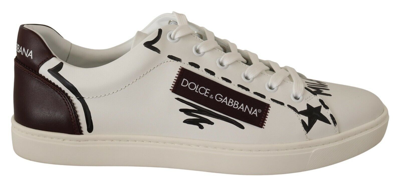 Baskets Dolce & Gabbana blanches et bordeaux