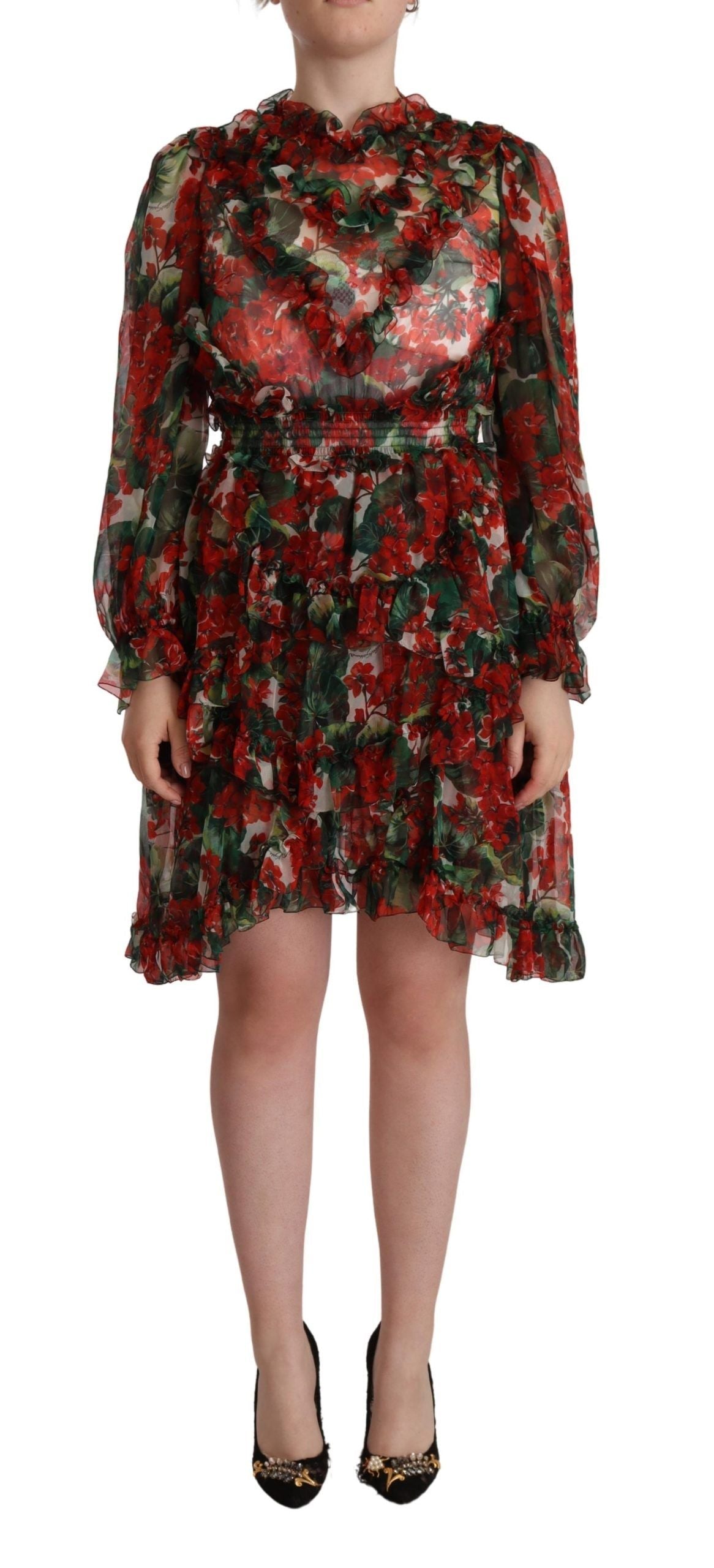 Robe Dolce & Gabbana Maxi rouge floral Dolce & Gabbana