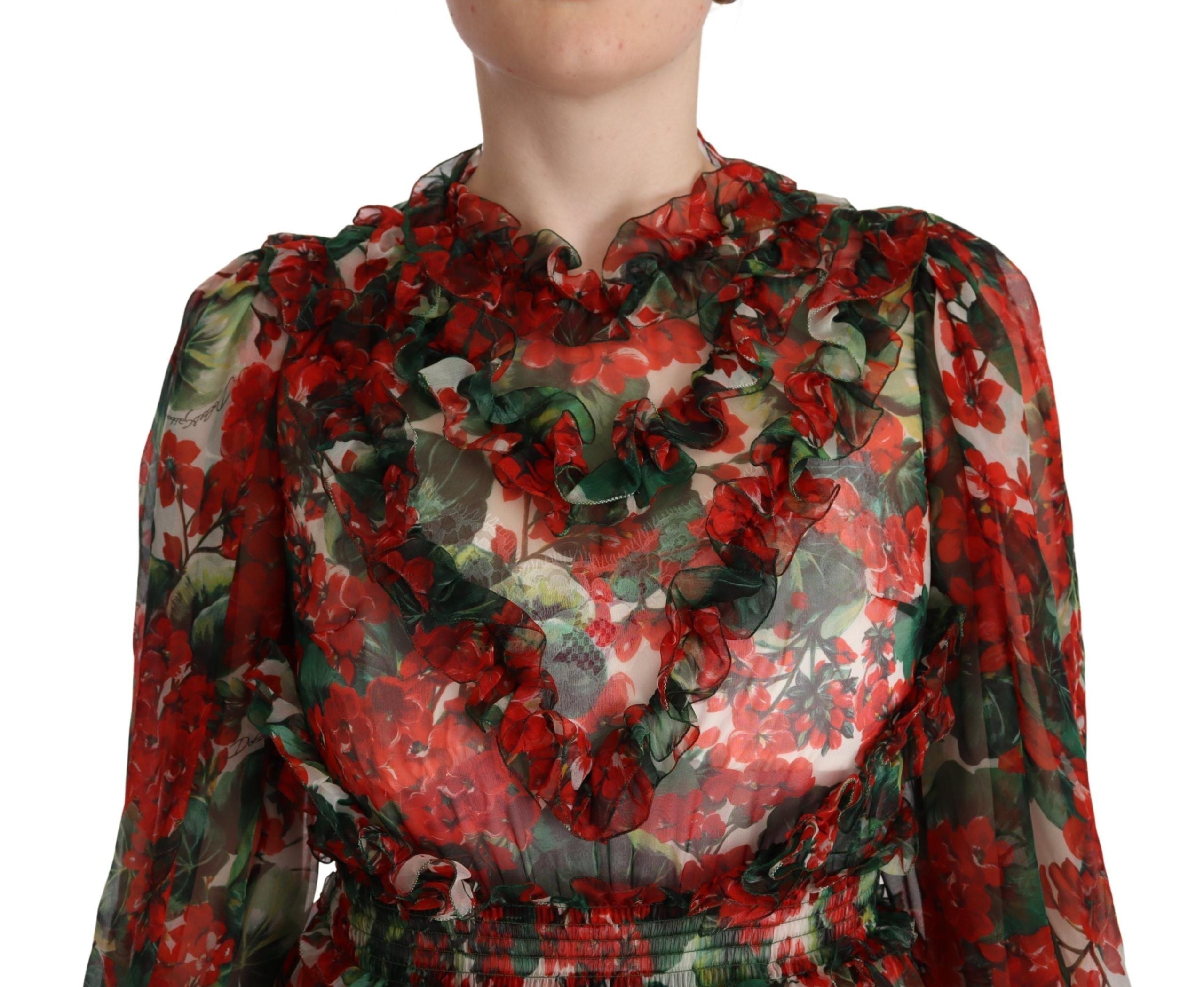 Robe Dolce & Gabbana Maxi rouge floral Dolce & Gabbana