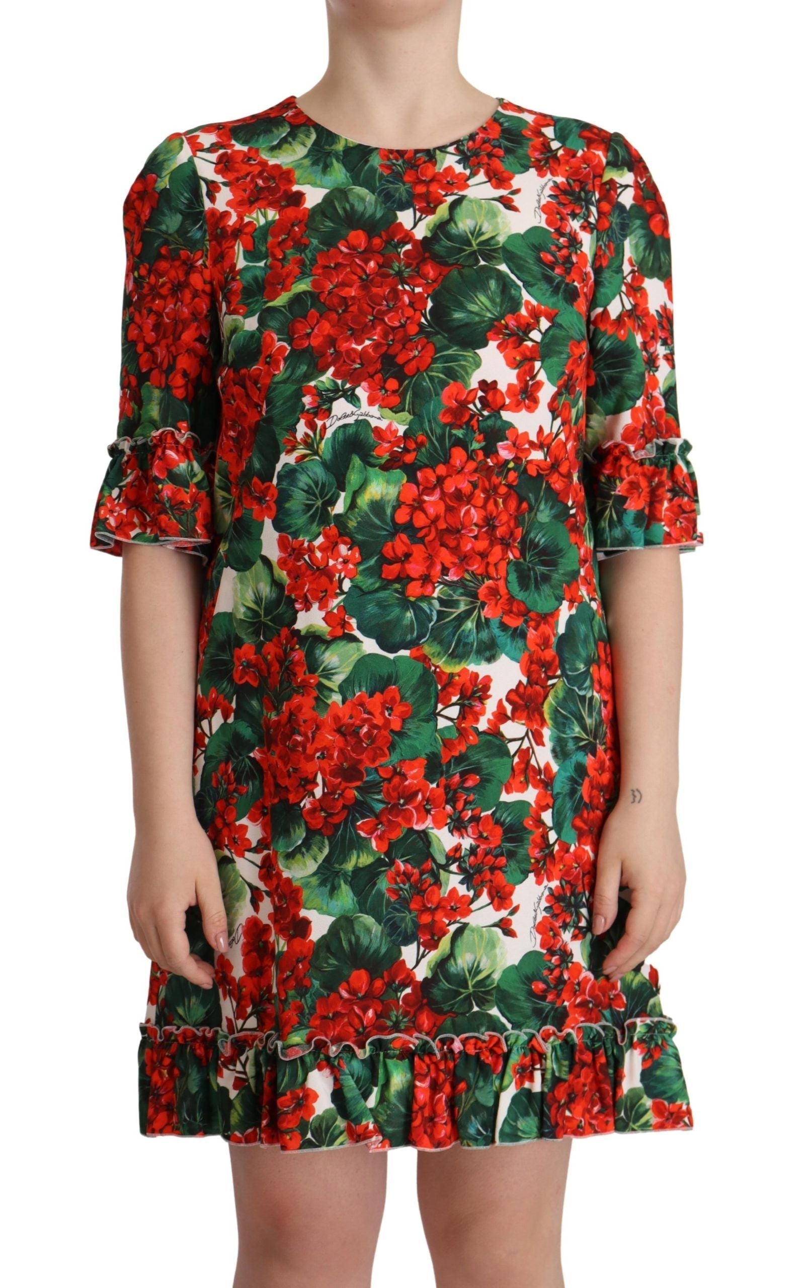 Robe Dolce & Gabbana à fleurs rouges Dolce & Gabbana