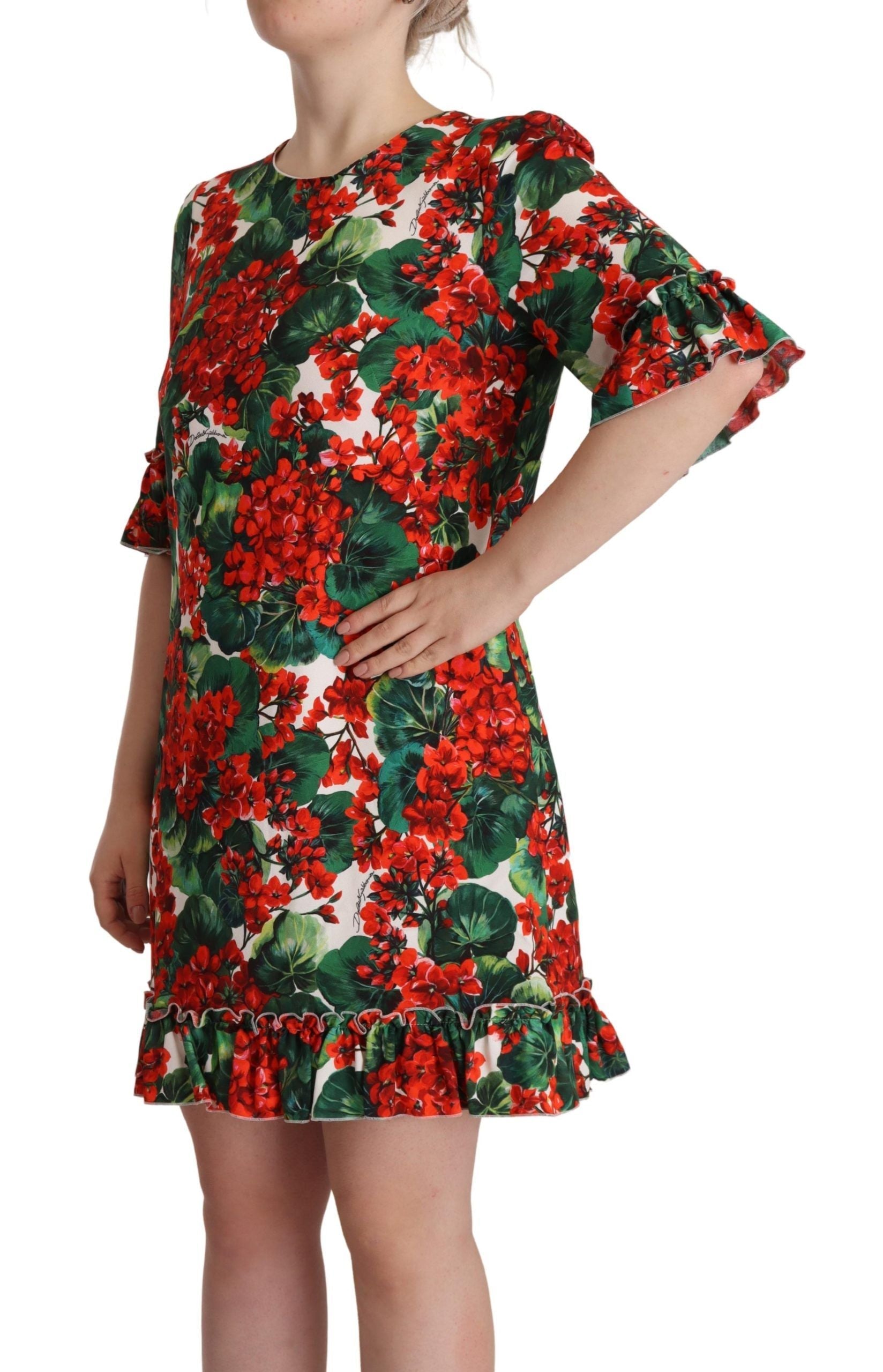 Robe Dolce & Gabbana à fleurs rouges Dolce & Gabbana