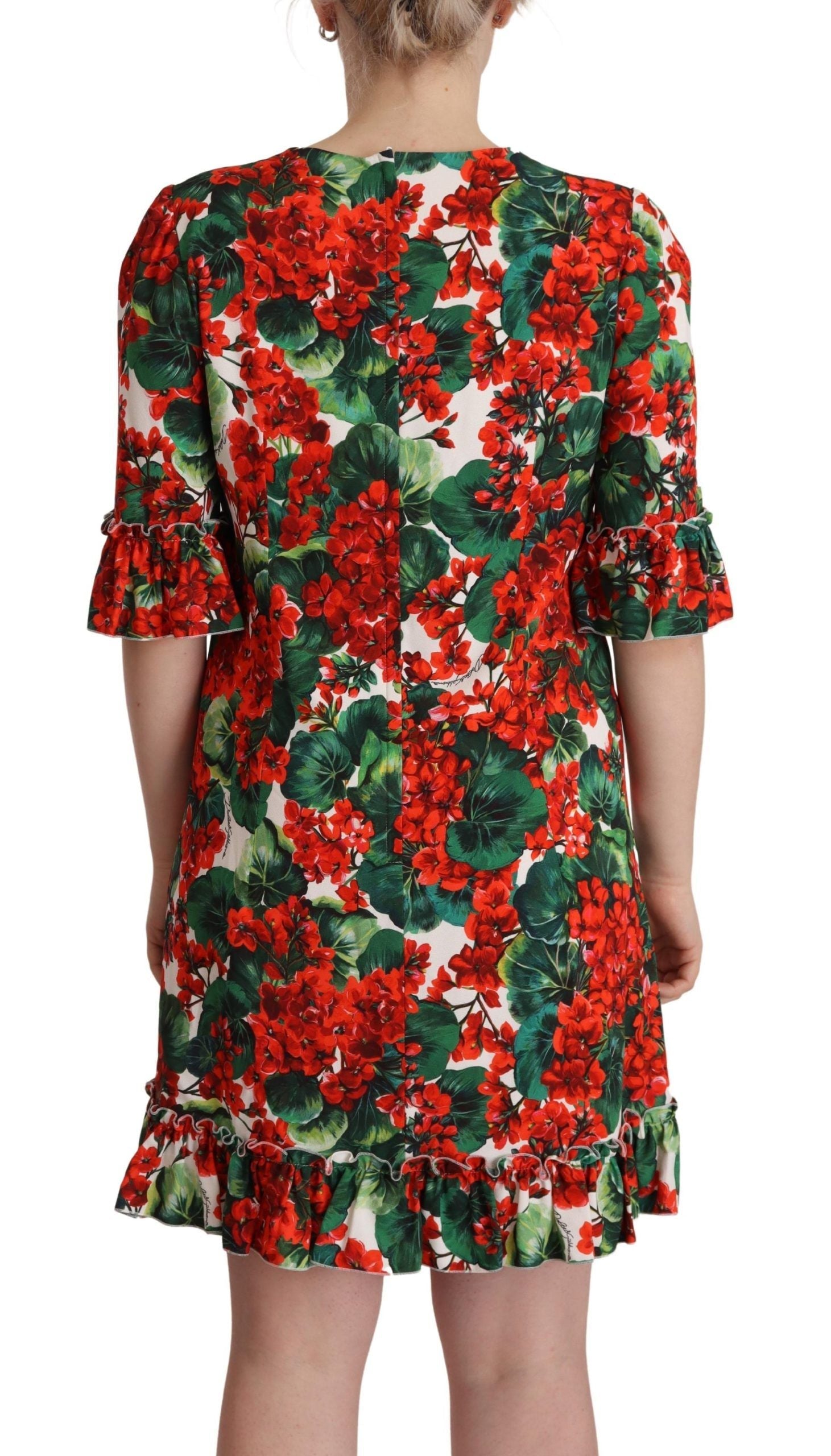 Robe Dolce & Gabbana à fleurs rouges Dolce & Gabbana