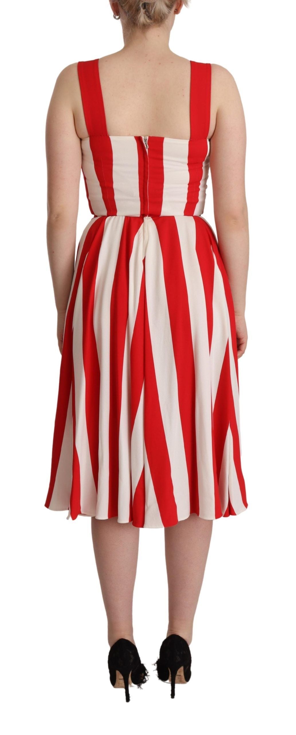 Robe Dolce & Gabbana A-line rouge et blanche Dolce & Gabbana