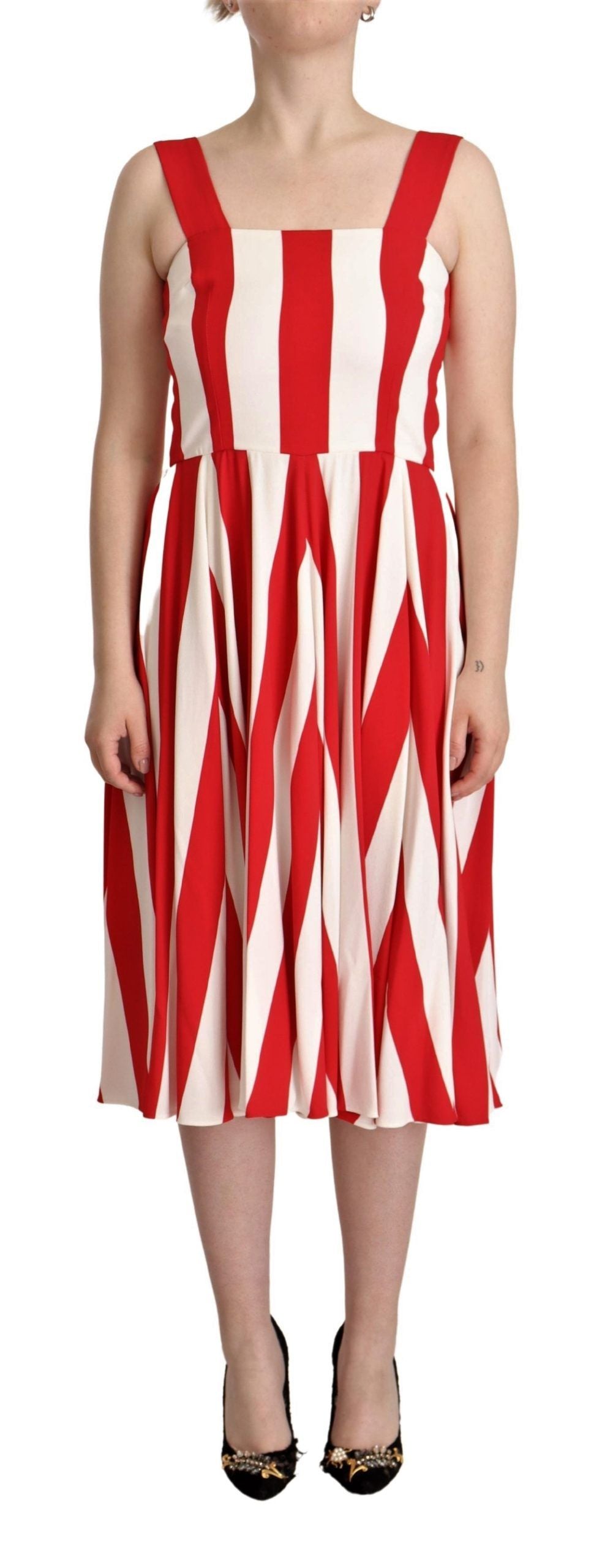 Robe Dolce & Gabbana A-line rouge et blanche Dolce & Gabbana