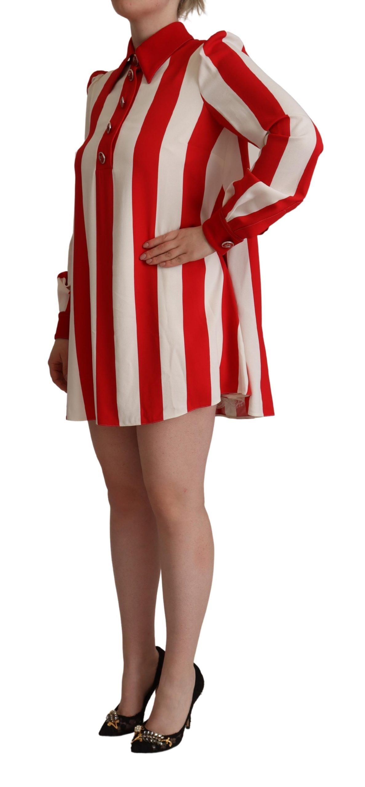 Robe DOLCE & GABBANA Shirt mini blanche et rouge Dolce & Gabbana