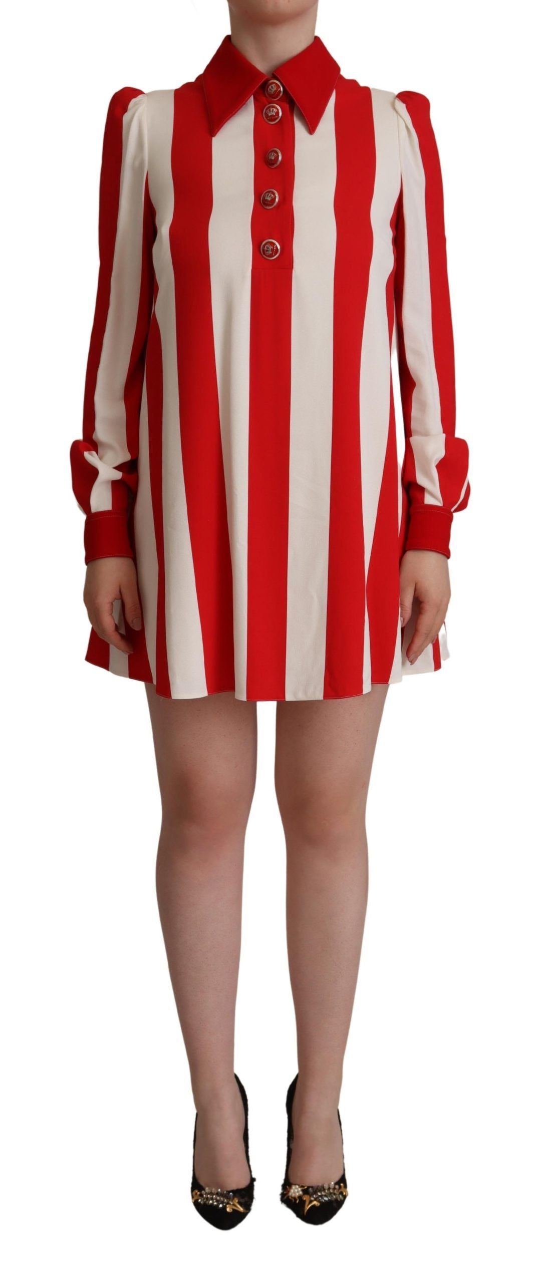 Robe DOLCE & GABBANA Shirt mini blanche et rouge Dolce & Gabbana