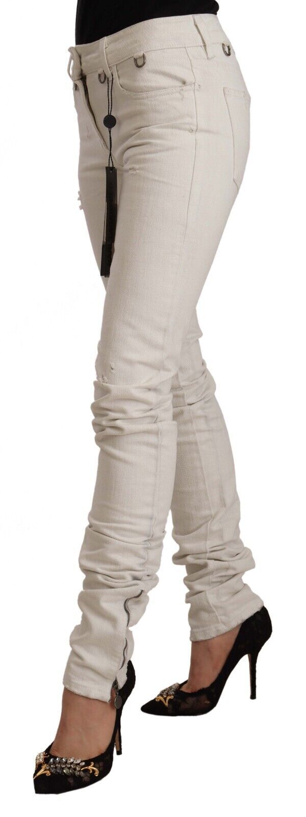 Jeans Karl Lagerfeld mi taille blancs