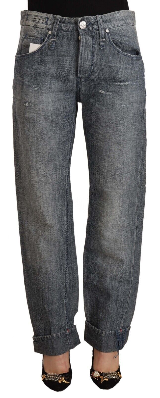 Jeans ACHT Mid Waist gris washed