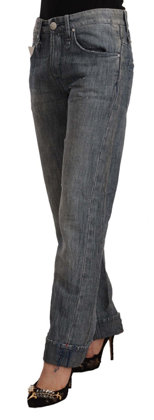 Jeans ACHT Mid Waist gris washed