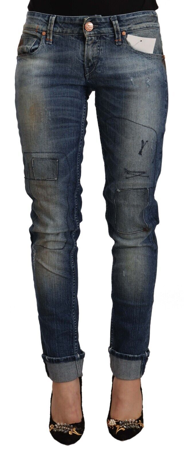 Jean Acht Low waist bleu délavé