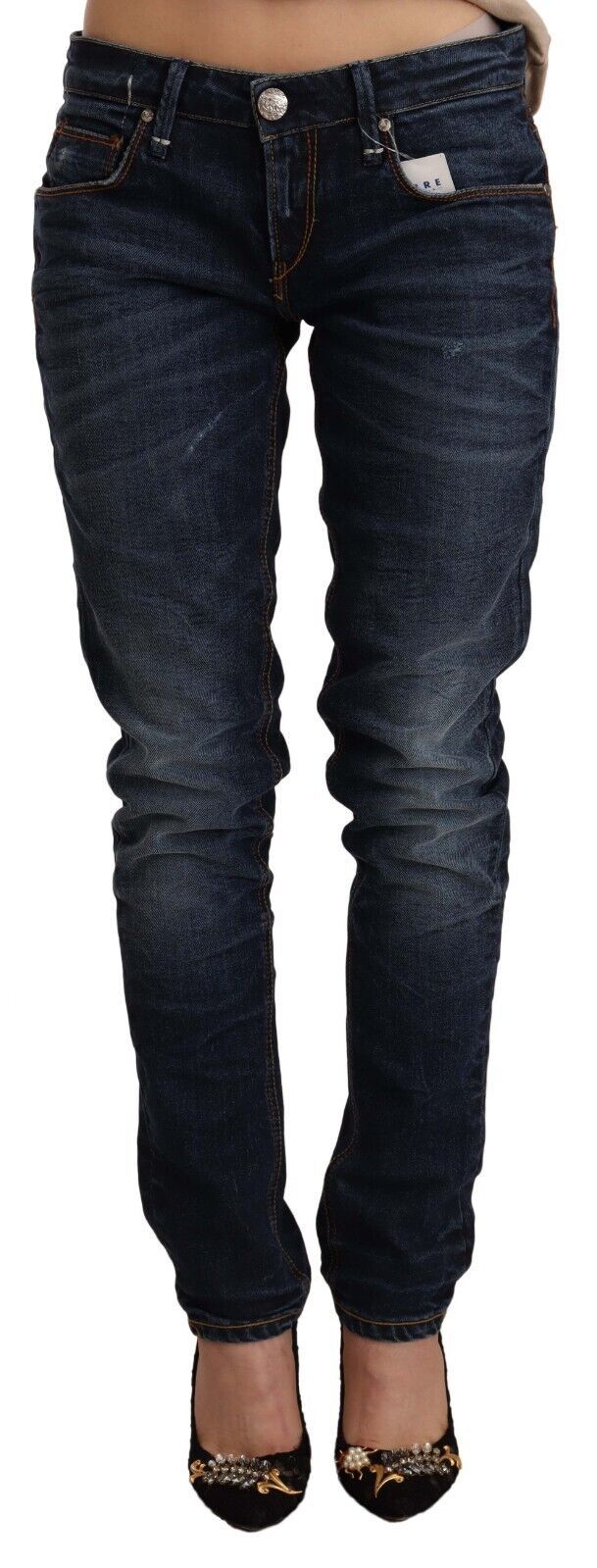 Jean Acht low waist skinny bleu washed