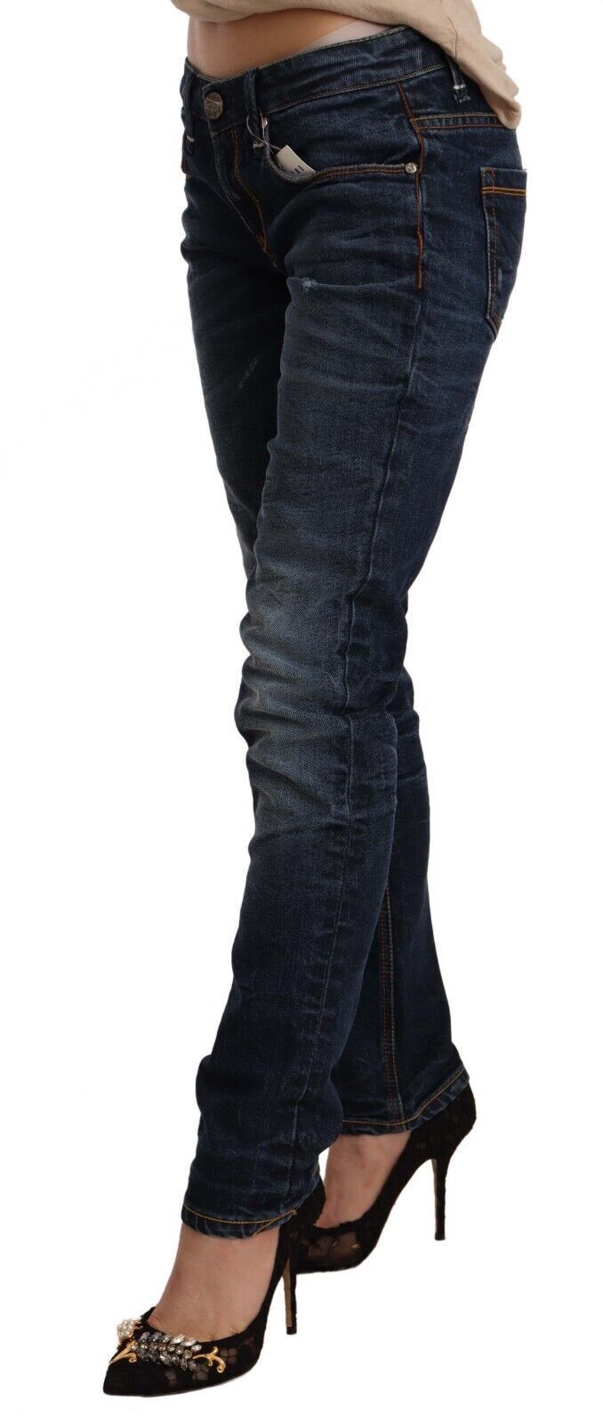 Jean Acht low waist skinny bleu washed