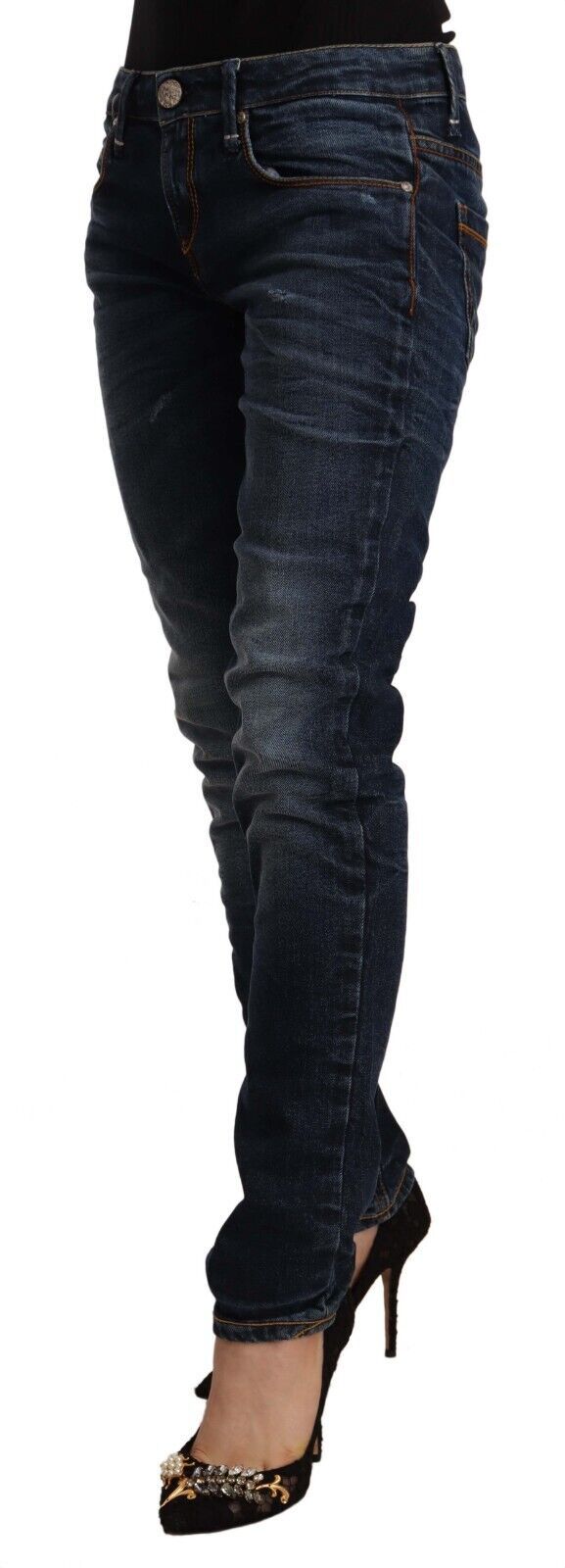 Jeans ACHT skinny bleu délavé