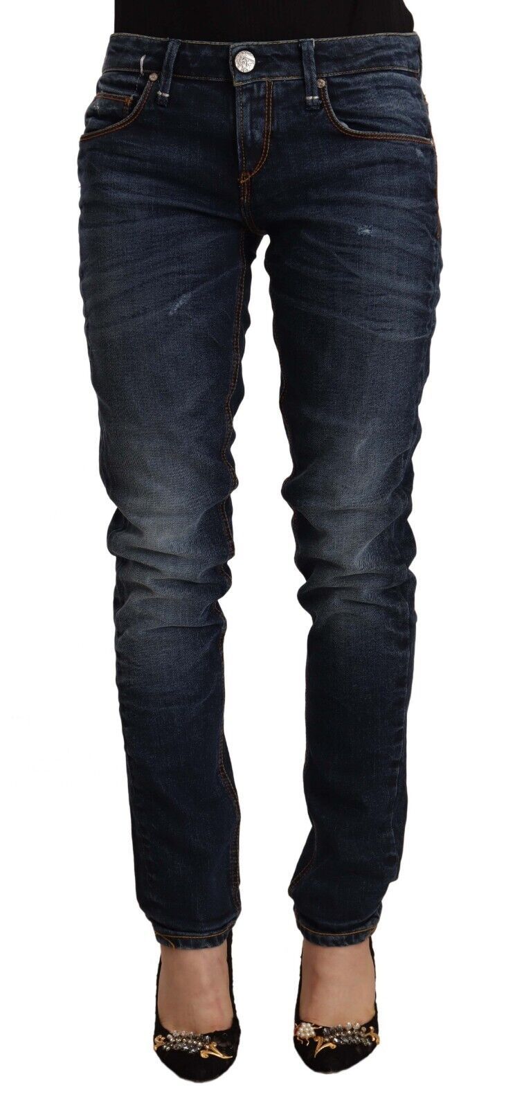 Jeans ACHT skinny bleu délavé