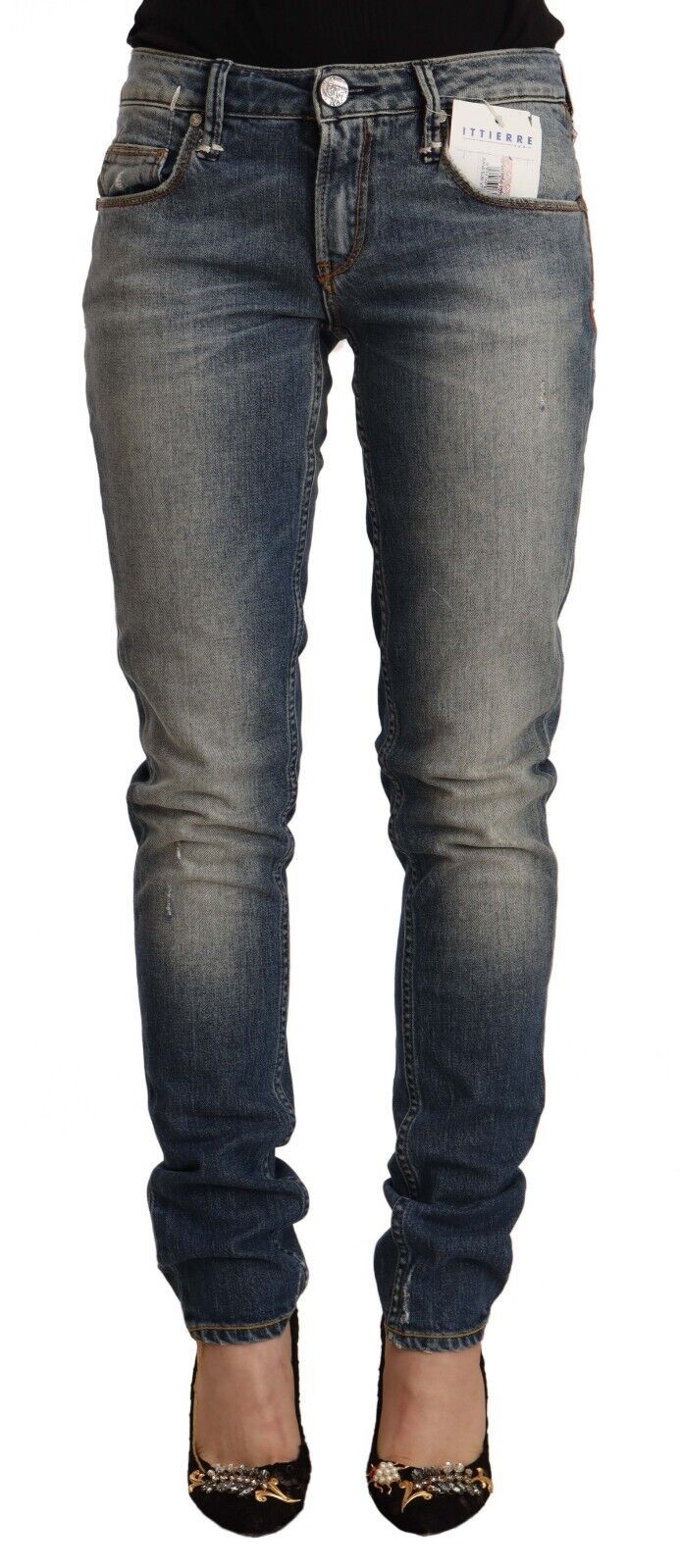 Jeans ACHT skinny bleu délavé