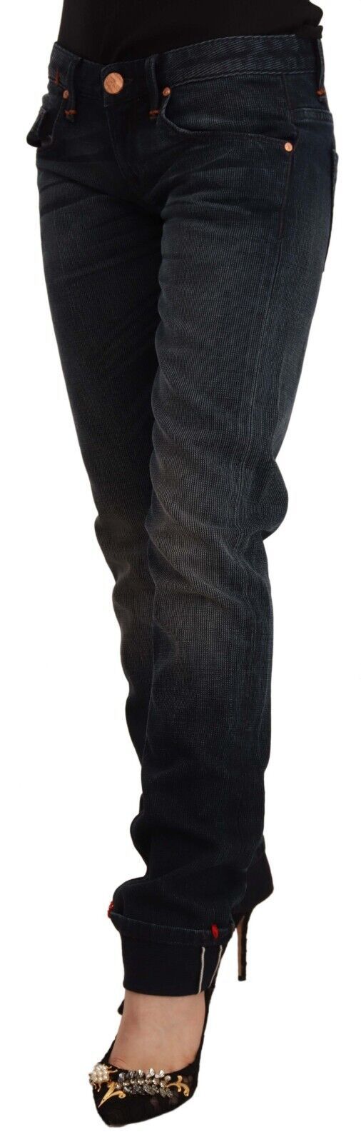 Jeans ACHT Low Waist noir délavé