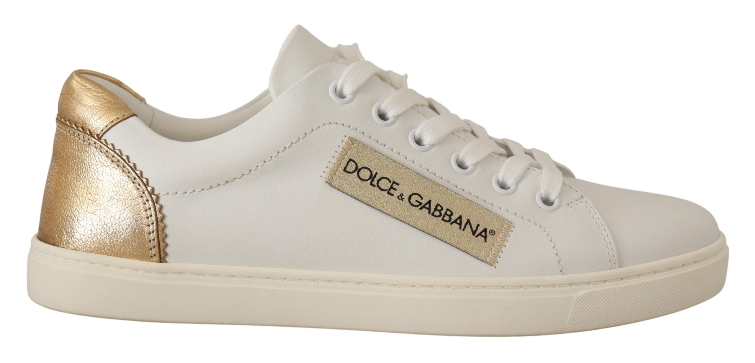 Baskets Dolce & Gabbana blanches et dorées