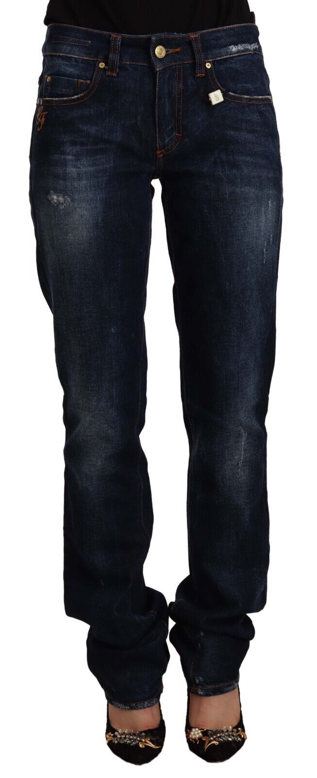 Jean GF Ferre mid waist bleu foncé