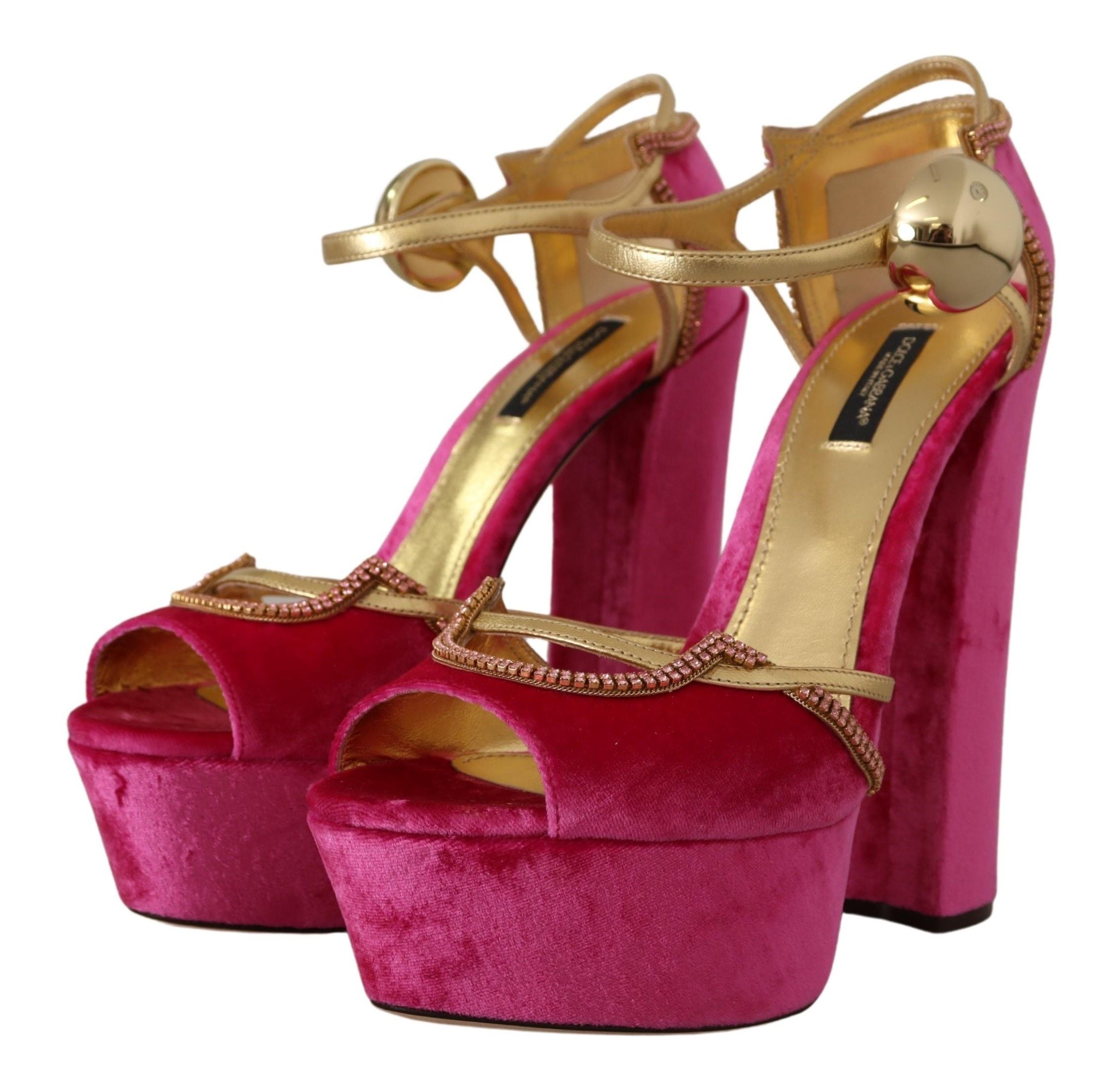 Sandales Dolce & Gabbana rose cristaux