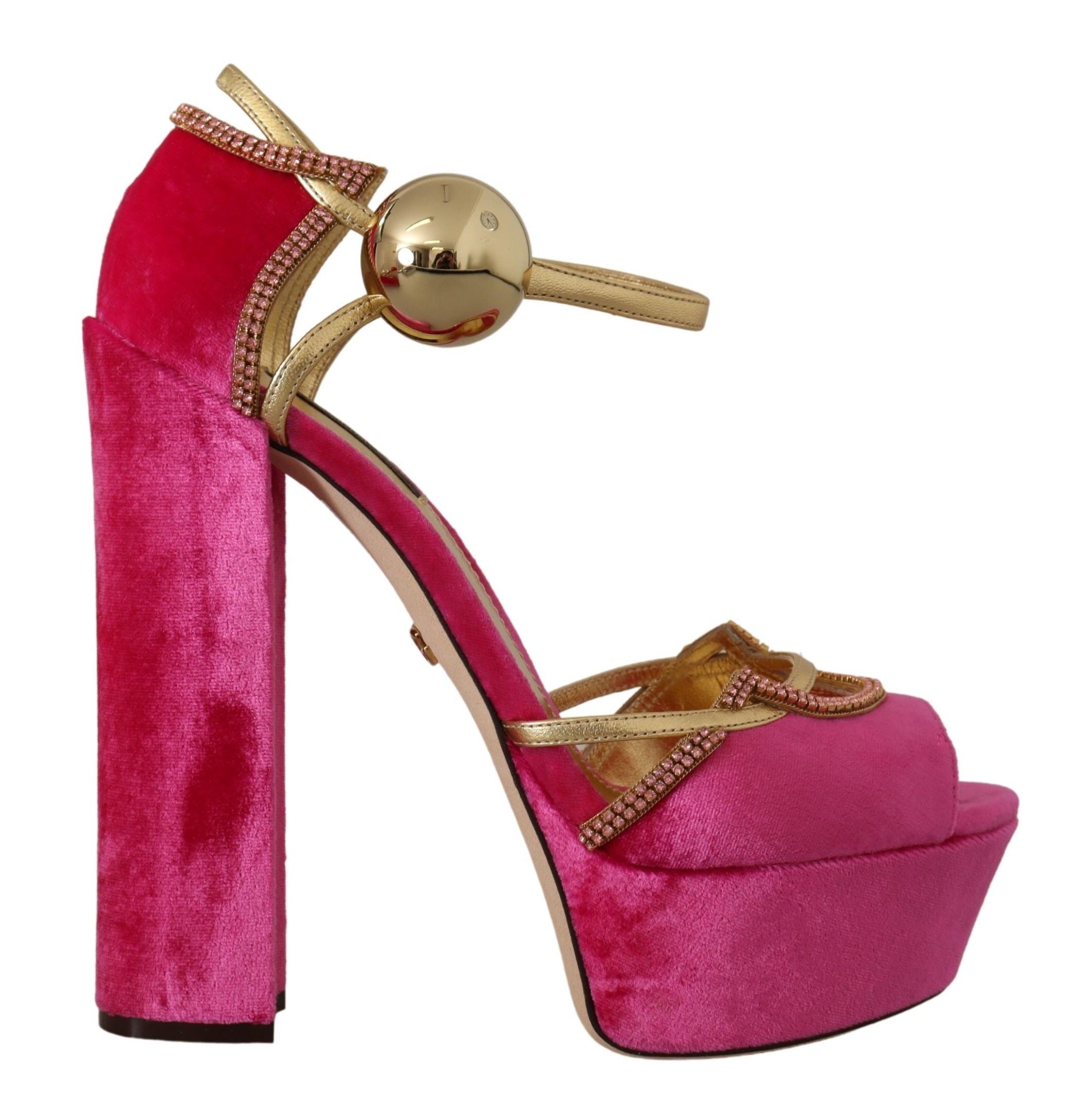 Sandales Dolce & Gabbana rose cristaux
