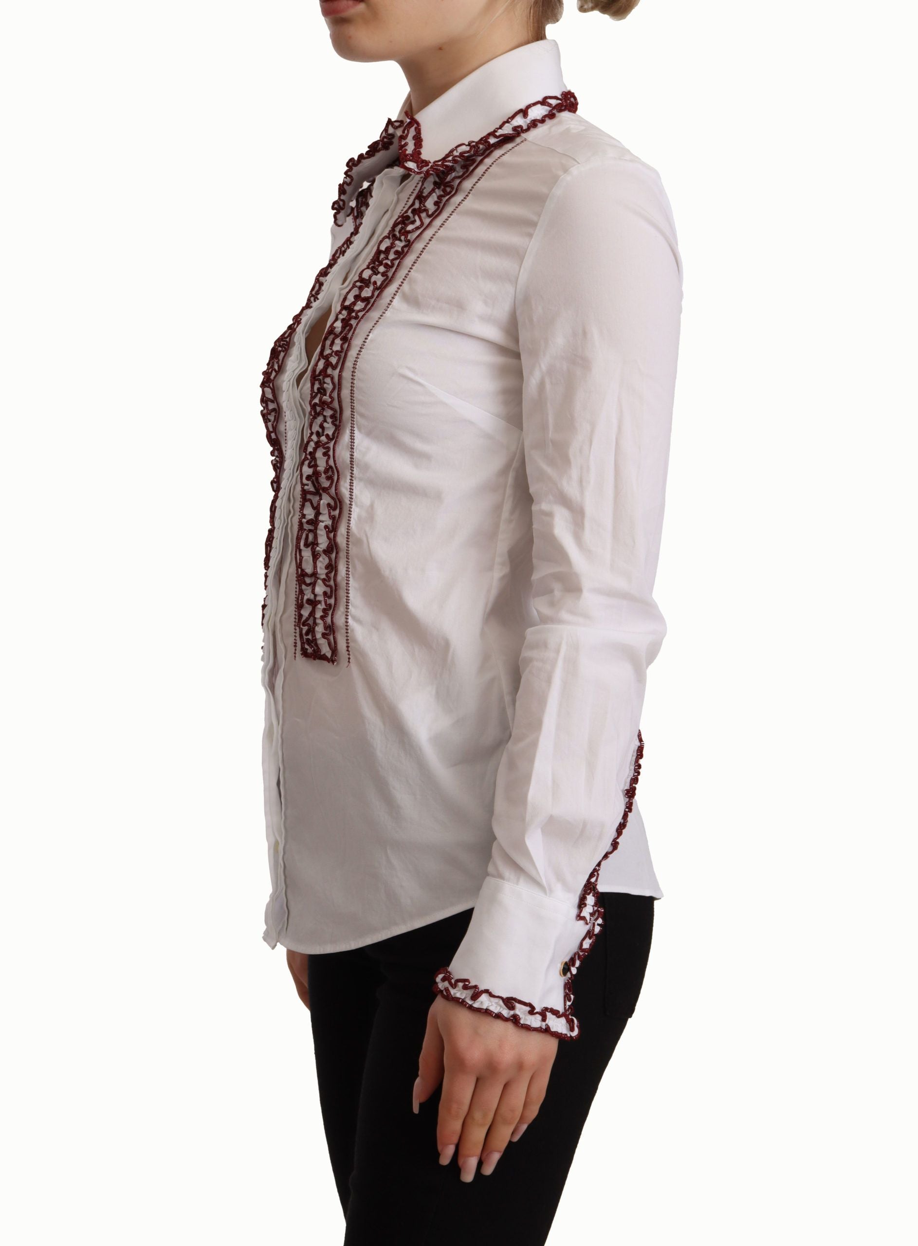 Chemise Dolce & Gabbana blanche à col froncé