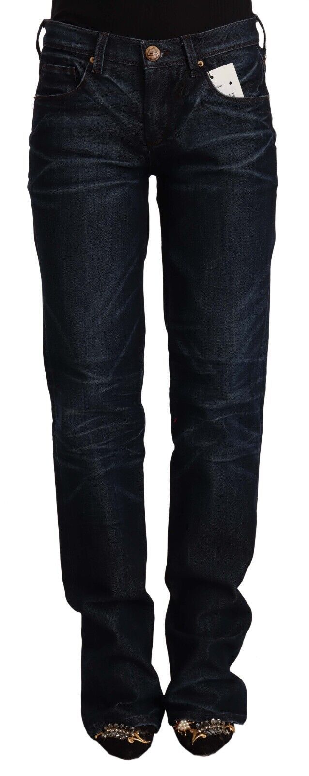 Jeans Ermanno Scervino mi-taille bleu foncé
