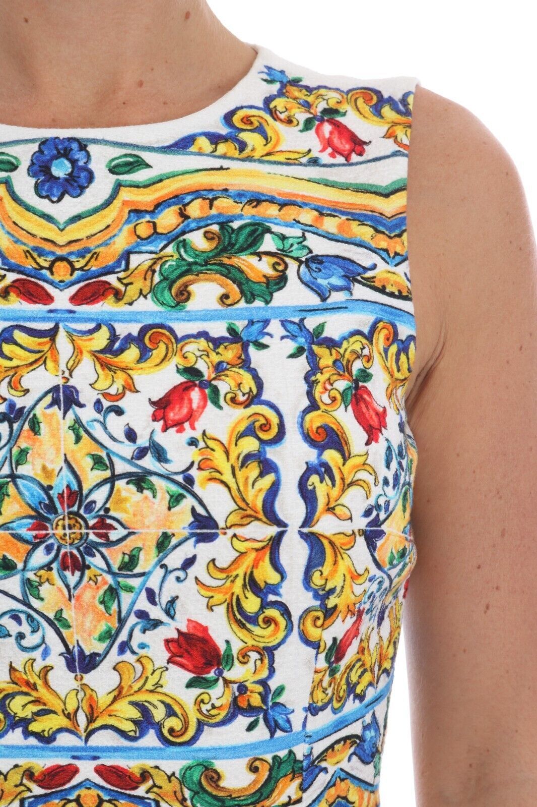 Robe Dolce & Gabbana Majolica blanche Dolce & Gabbana