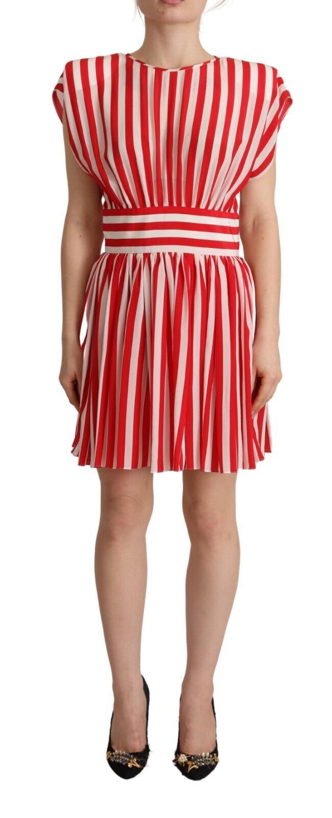 Robe mini Dolce & Gabbana rayée rouge et blanche Dolce & Gabbana