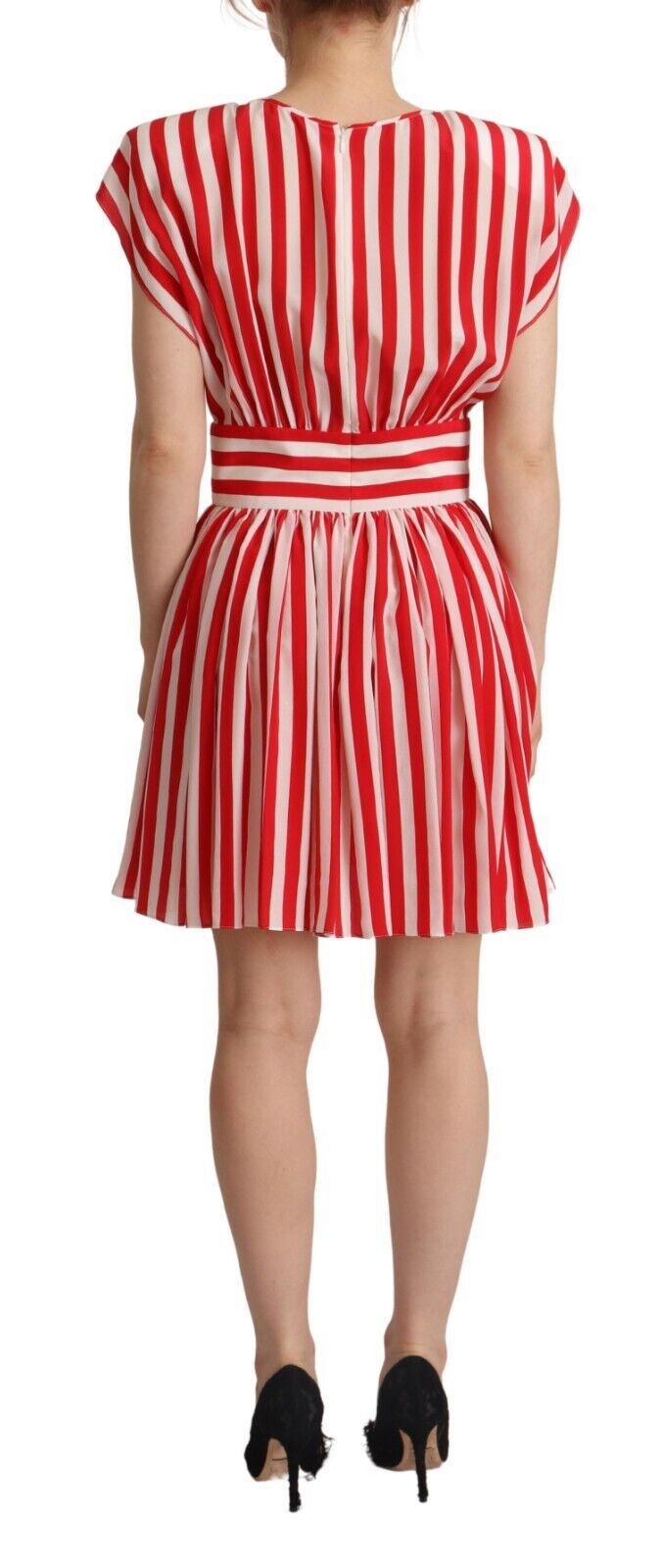 Robe mini Dolce & Gabbana rayée rouge et blanche Dolce & Gabbana