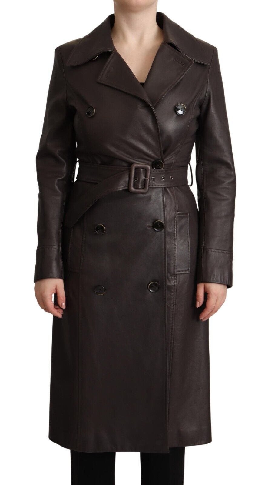 Veste DOLCE & GABBANA ceinturée marron foncé