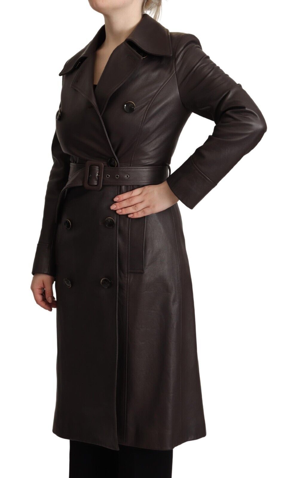 Veste DOLCE & GABBANA ceinturée marron foncé