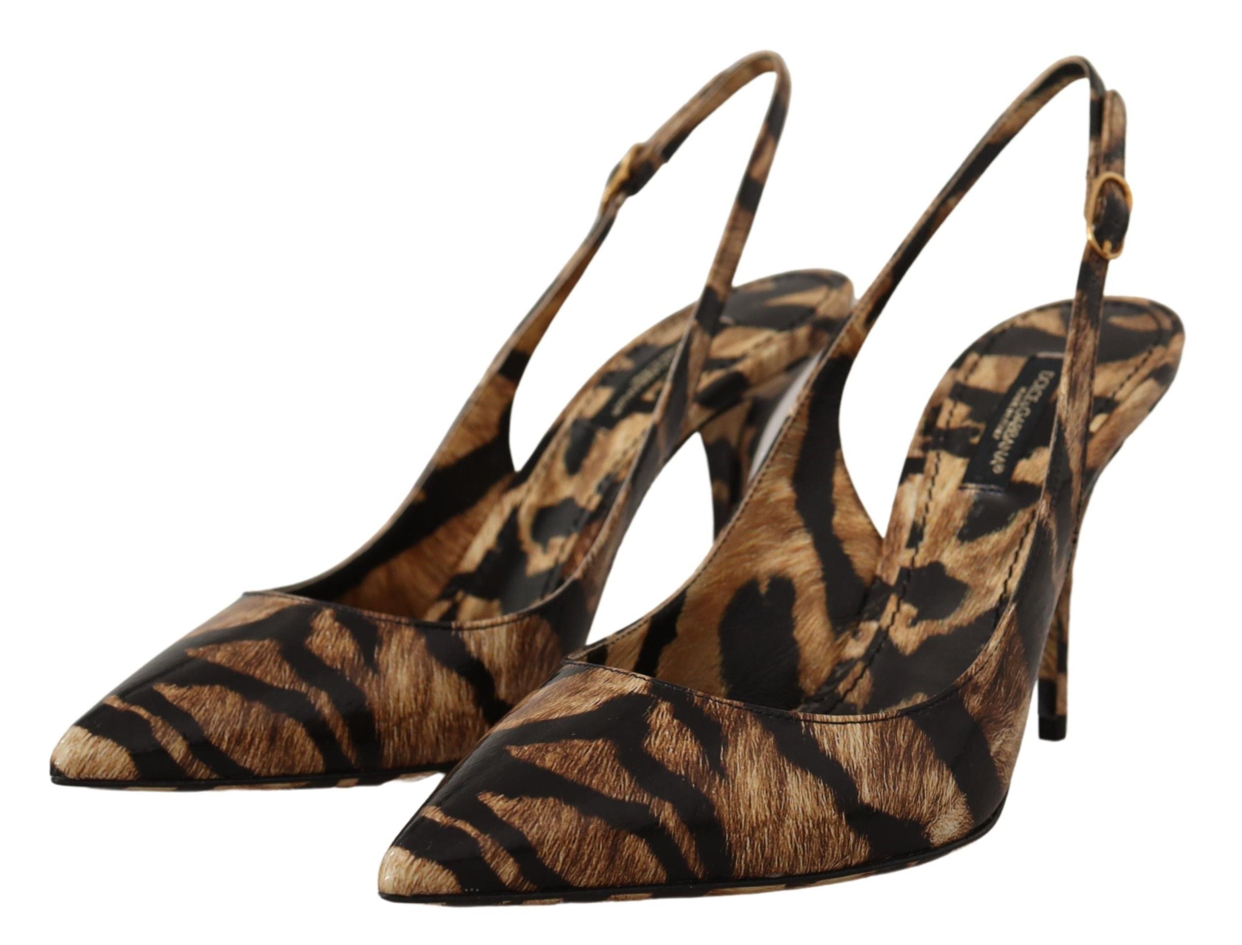 Escarpins Dolce & Gabbana Slingbacks brown tiger