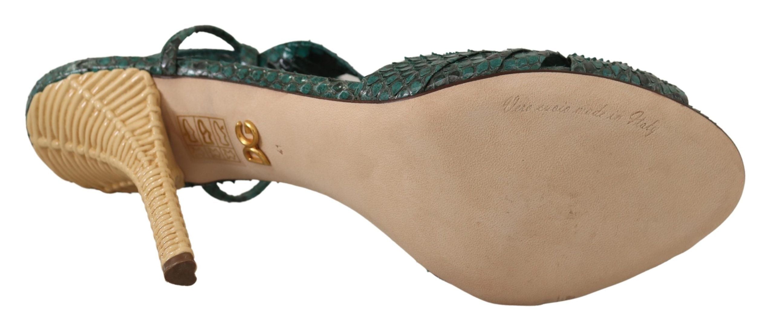 Sandales Dolce & Gabbana strappy vert et beige